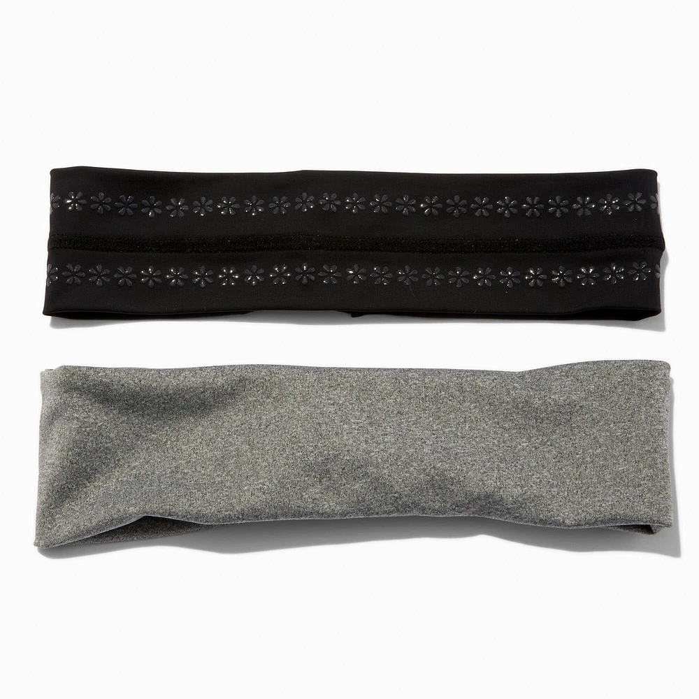 Gray & Black Athletic Headwraps - 2 Pack