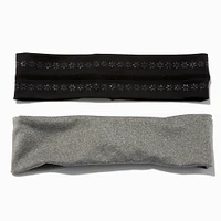 Gray & Black Athletic Headwraps - 2 Pack