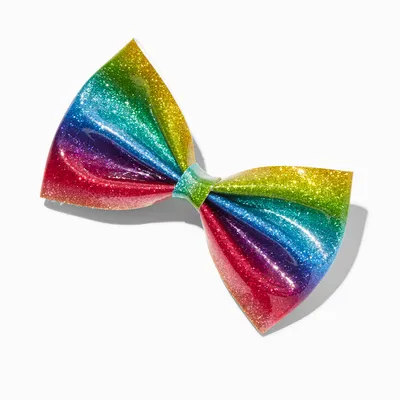 Glitter Rainbow Bow Barrette Hair Clip