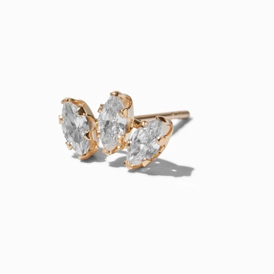 14k Yellow Gold Cubic Zirconia Cluster 22G Cartilage Earring