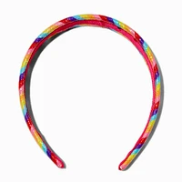 Rainbow Glitter Striped Headband