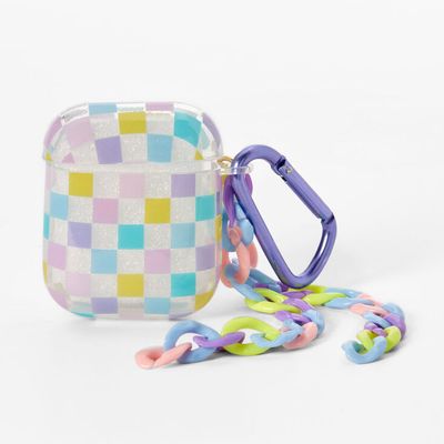 Pastel Checkered Silicone Earbud Case Cover - Compatible With Apple AirPods®