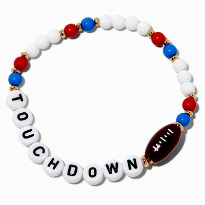 Red & Blue ''Touchdown'' Beaded Stretch Bracelet