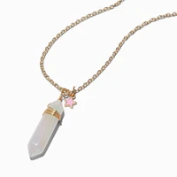 Iridescent White Mystical Gem Pendant Necklace