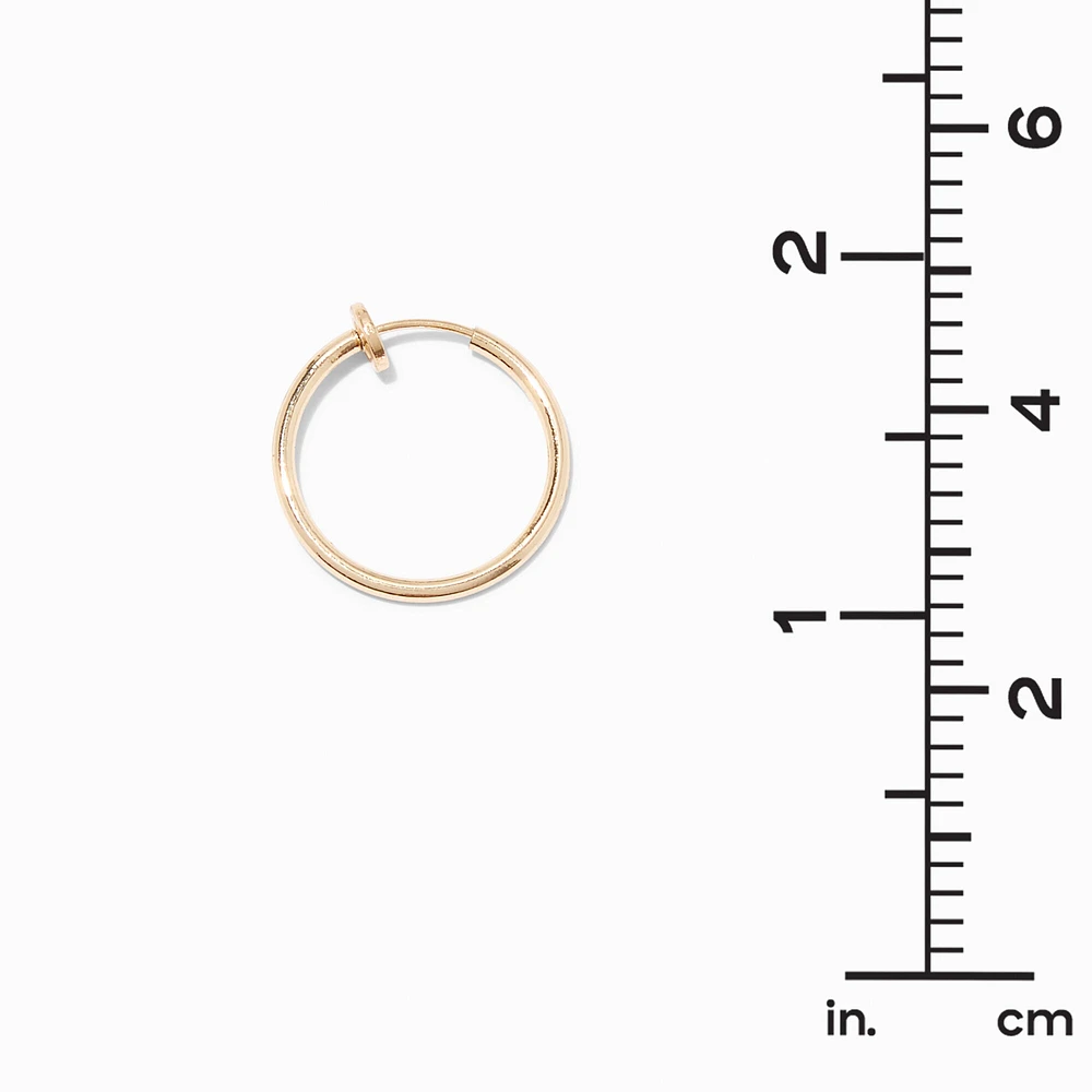 Gold-tone 20mm Clip-On Hoop Earrings