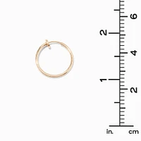 Gold-tone 20mm Clip-On Hoop Earrings