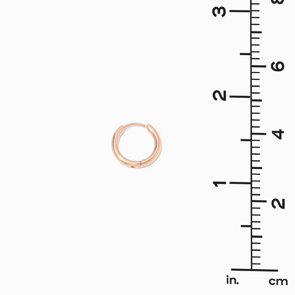 C LUXE by Claire's Rose Gold Titanium 10MM Tube Hoop Earrings