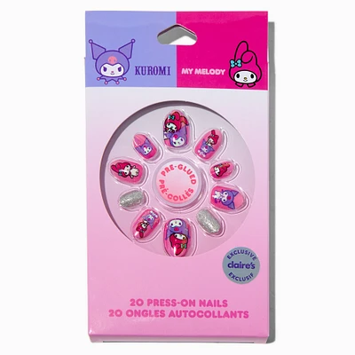 Sanrio® Claire's Exclusive My Melody® & Kuromi® Stiletto Press On Faux Nail Set - 20 Pack