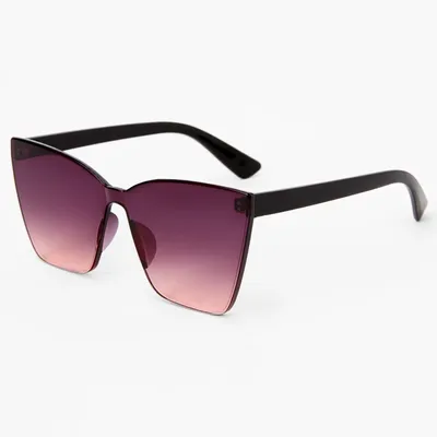 Pink Fade Black Slim Cat Eye Sunglasses