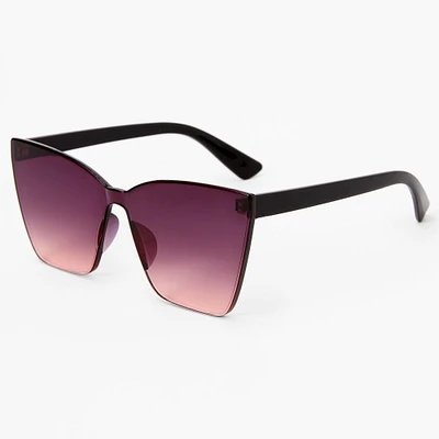 Pink Fade Black Slim Cat Eye Sunglasses