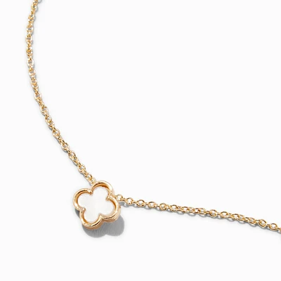 White Clover Gold-tone Pendant Necklace