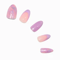 Purple Cat Eye Stiletto Vegan Faux Nail Set - 24 Pack