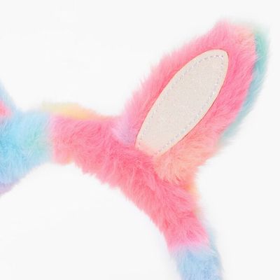 Claire's Club Plush Rainbow Bunny Ears Headband