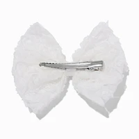 Claire's Club White Rose Hair Bow Clip