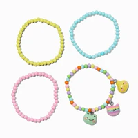 Claire's Club Pastel Glitter Critter Seed Bead Stretch Bracelets - 4 Pack