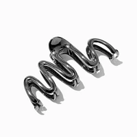 Silver-tone Metal Squiggle Hair Claw