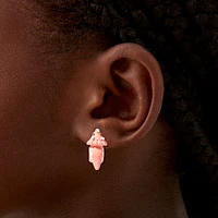 Pink Triceratops Bite Stud Earrings