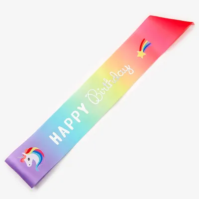 Claire's Club Rainbow Birthday Sash