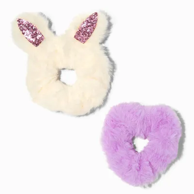 Claire's Club Medium Forest Critters Furry Hair Scrunchies - 2 Pack