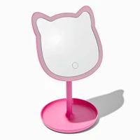 Pink Cat Shaped Light-Up Mirror