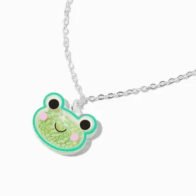 Green Frog Shaker Pendant Necklace