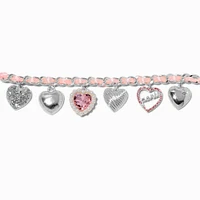 Claire's x Sliving by Paris Hilton Ribbon Heart Charm Bracelet