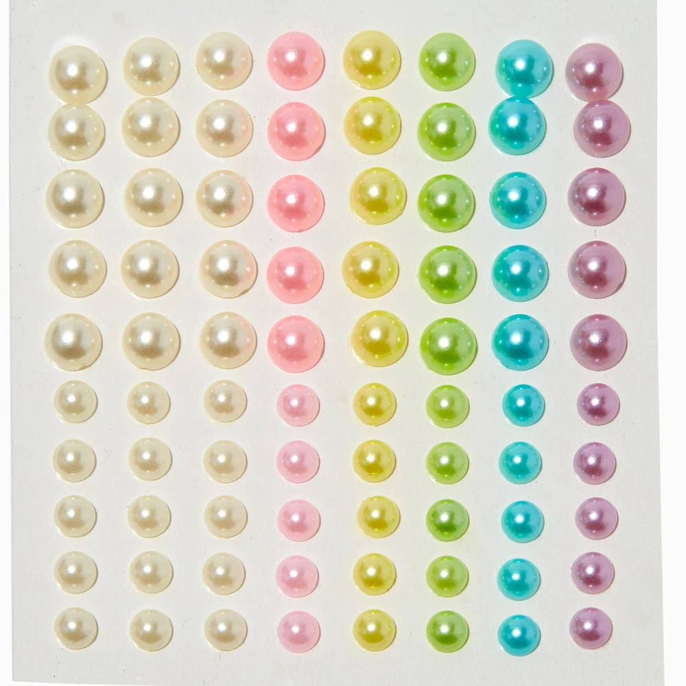 Pastel Rainbow Assorted Crystal Hair Gems - 80 Pack