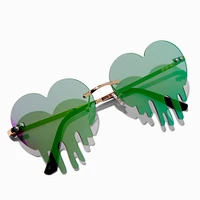 Green Ombre Drippy Heart Rim Sunglasses