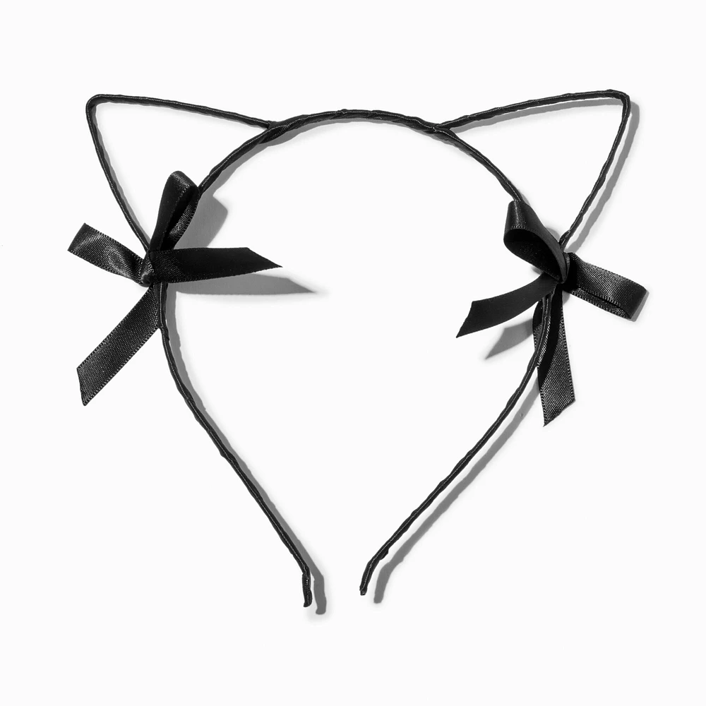 Black Bow Cat Ears Headband