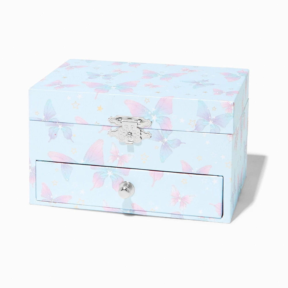 Claire's Club Blue Butterfly Musical Jewelry Box