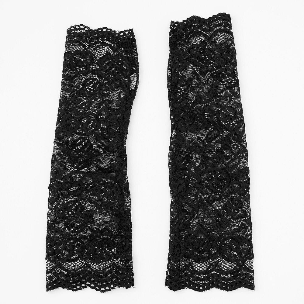 Black Floral Lace Arm Warmers