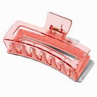 Large Two-Tone Coral Rectangular Hair Claw