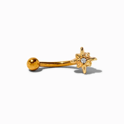 Gold-tone Titanium Starburst 16G Rook Earring