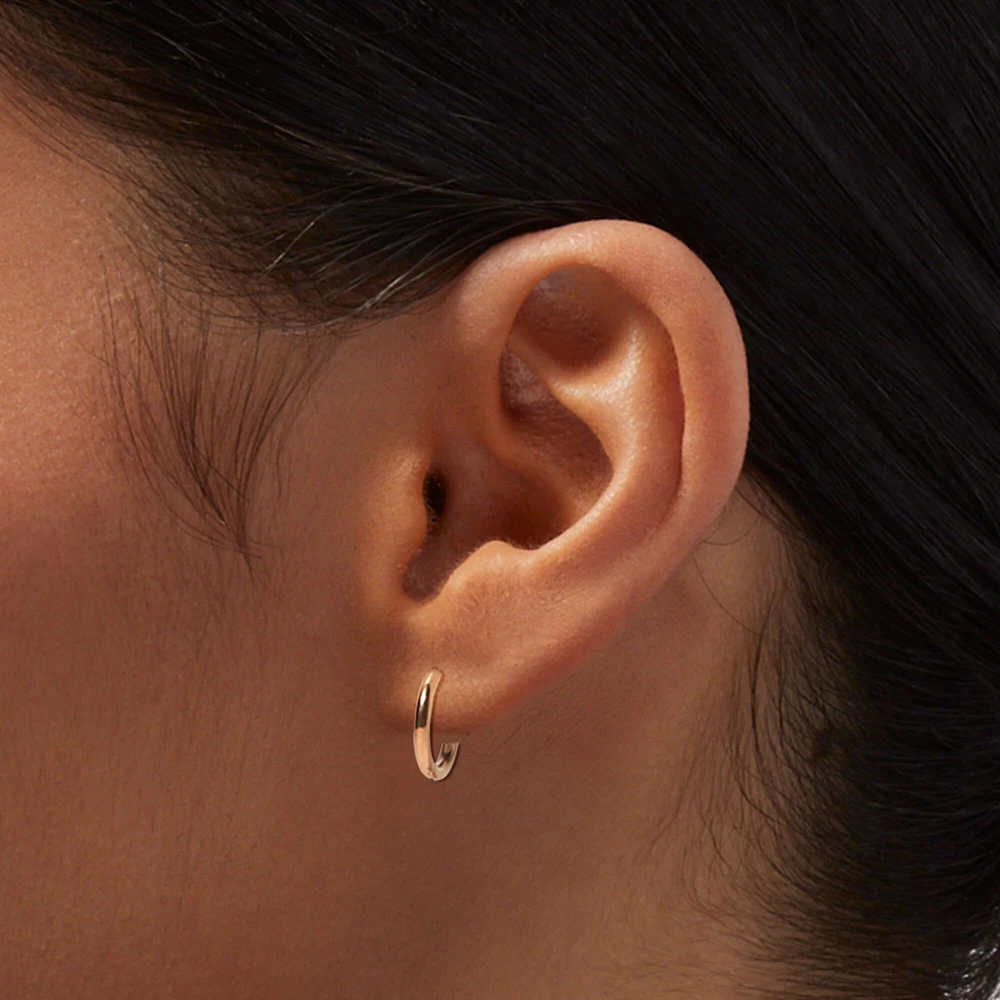 C LUXE by Claire's Rose Gold Titanium 10MM Tube Hoop Earrings
