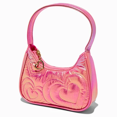 Claire's Club Pink Quilted Heart Shoulder Bag