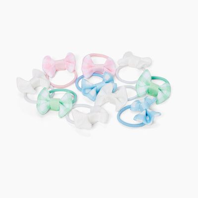 Claire's Club Gingham Bow Hair Ties - 10 Pack