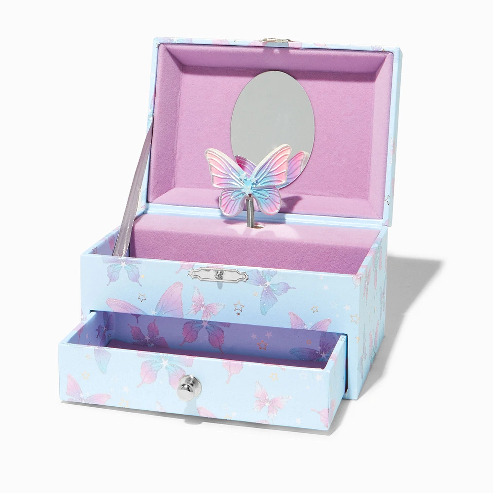 Claire's Club Blue Butterfly Musical Jewelry Box