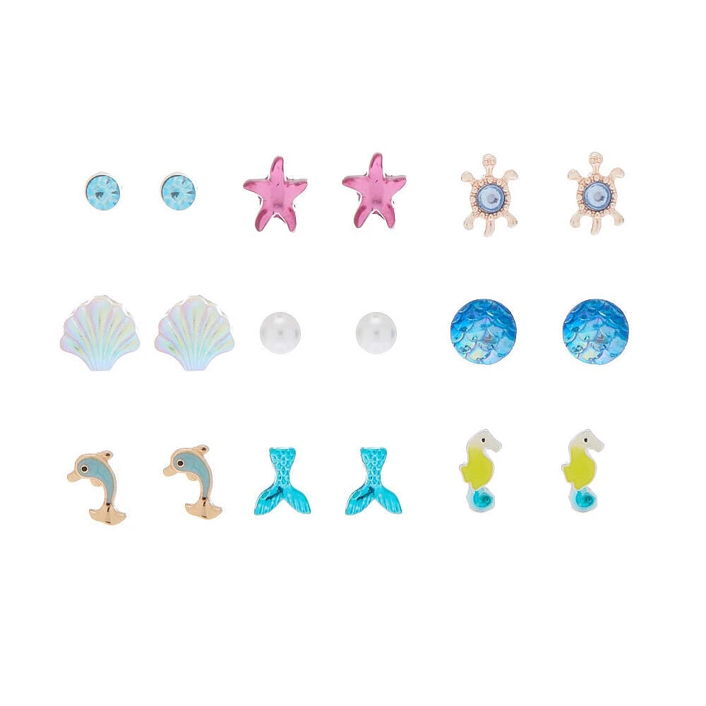 Under The Sea Stud Earrings - 9 Pack