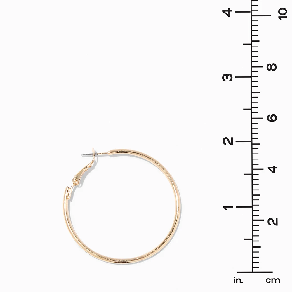 Gold-tone Graduated Hinge Hoop Earrings - 3 Pack