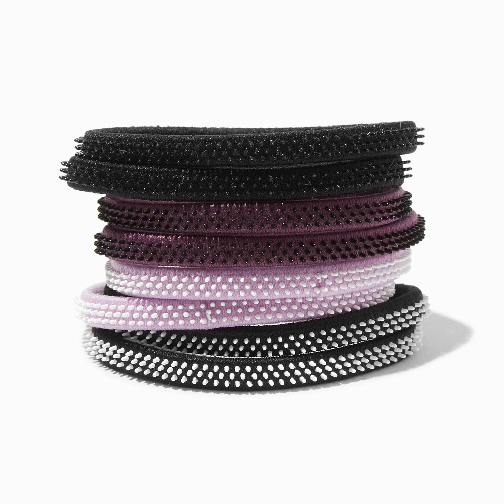 Purpled Mixed Rubber Grip Athletic Hair Ties - 8 Pack