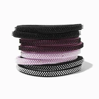 Purpled Mixed Rubber Grip Athletic Hair Ties - 8 Pack