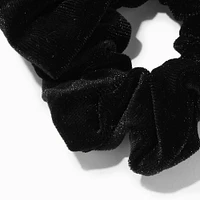 Black Velvet Hair Bow Scrunchie