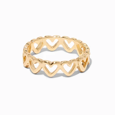 Gold-tone Open Heart Ring