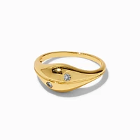 JAM + RICO x Claire's 18k Yellow Gold Plated Dome Cowrie Shell Ring