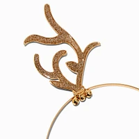 Gold Glitter Antlers Headband