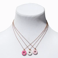 Best Friends Cat Donut Pendant Necklaces - 3 Pack