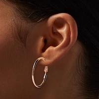 Rose Gold-tone 30MM Tube Hoop Earrings