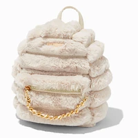 Ivory Furry Backpack