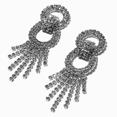 Rhinestone Figure Eight 2.5" Drop Earrings