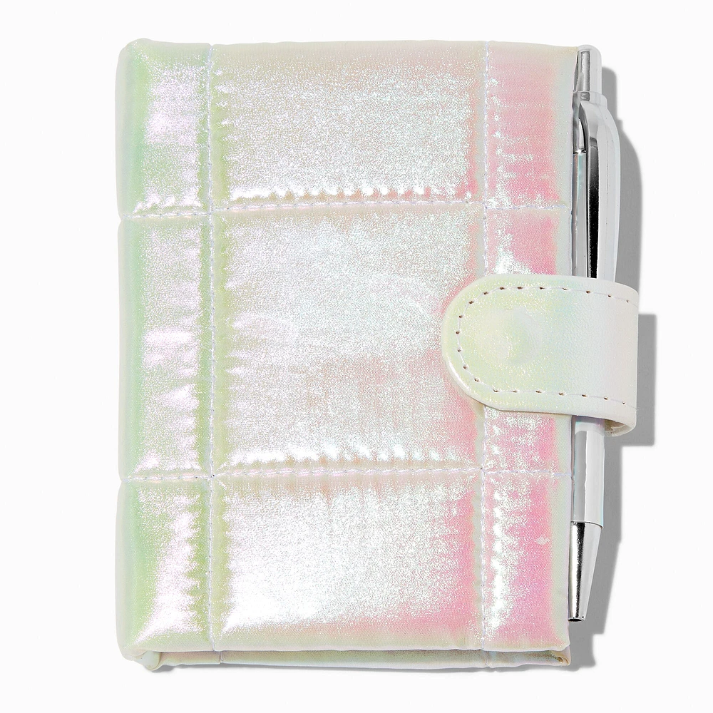 White Quilted Mini Journal Notebook